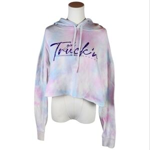 Girl Truckin' Tie-Dye Cropped Hoodie by Independent Trading Company Size M